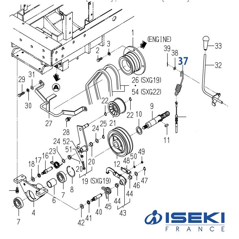 Ressort de Câble ISEKI (1705-332-006-00)