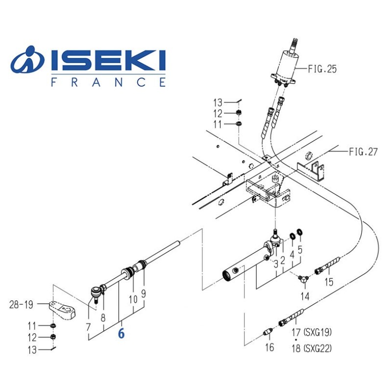 Tige de Vérin ISEKI (1689-408-530-00)