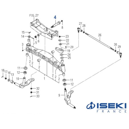 Axe de Pivot ISEKI (1728-433-001-10)