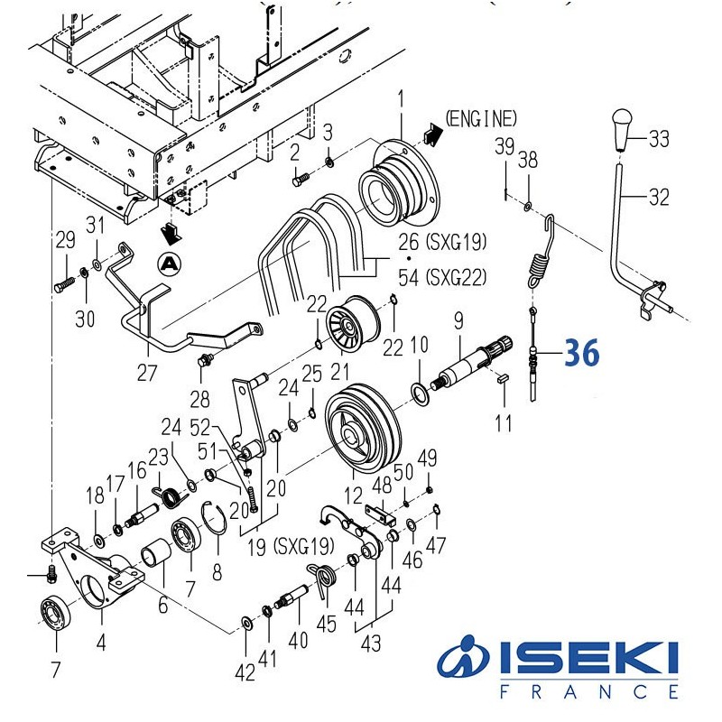 Câble d'Embrayage ISEKI (1728-334-510-30)