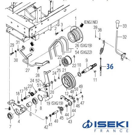 Câble d'Embrayage ISEKI (1728-334-510-30)