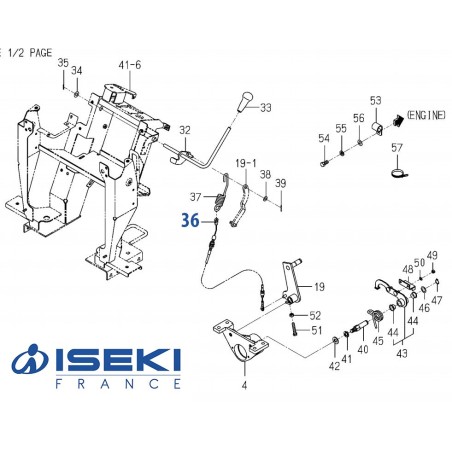 Câble d'Embrayage ISEKI (1728-334-810-10)