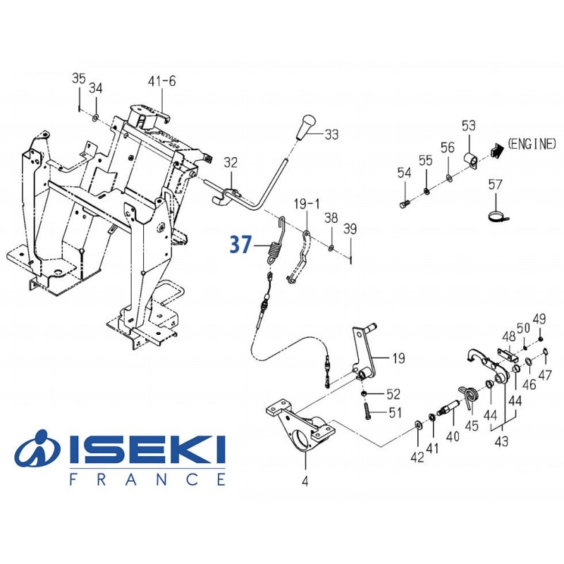 Ressort de Câble ISEKI (1705-332-006-00)