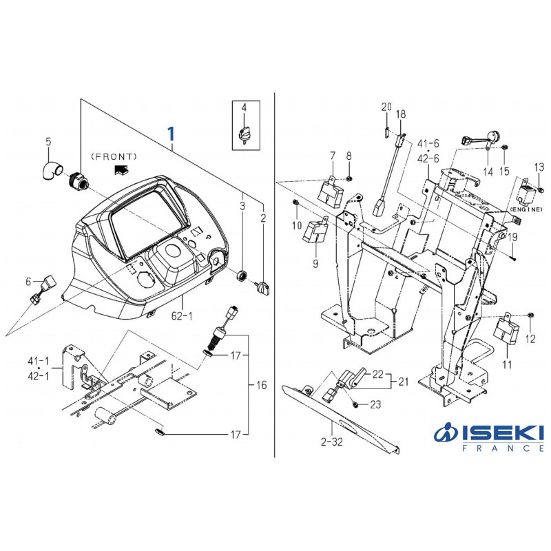 Contacteur à Clé ISEKI (3843-261-200-20)