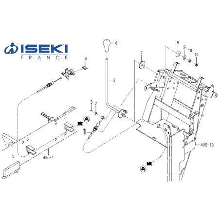 Câble Accélérateur ISEKI (1725-117-720-10)