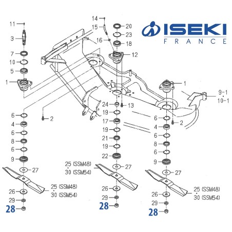 Écrou de Lame ISEKI (8595-306-007-00)