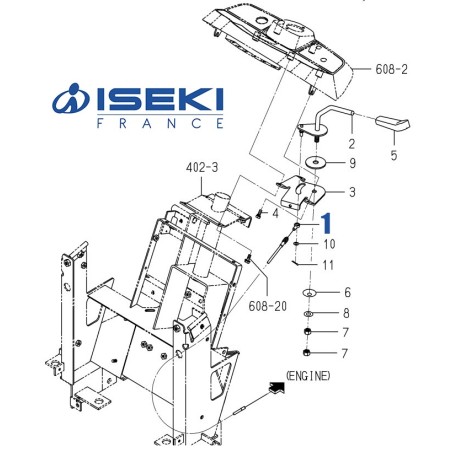 Câble Accélérateur ISEKI (1705-117-230-10)