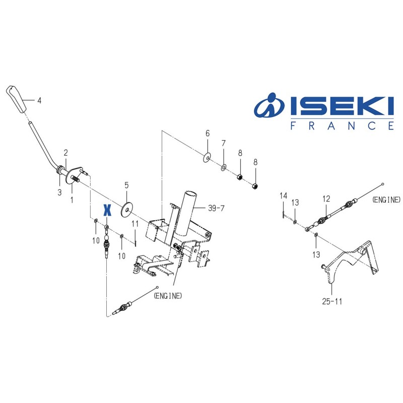 Câble Accélérateur ISEKI (1770-117-200-20)