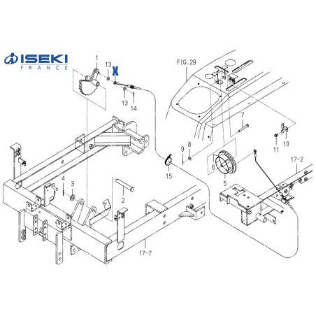 Câble Relevage ISEKI (1752-554-220-00)