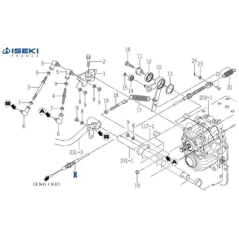 Câble Gaz ISEKI (1750-271-300-00)