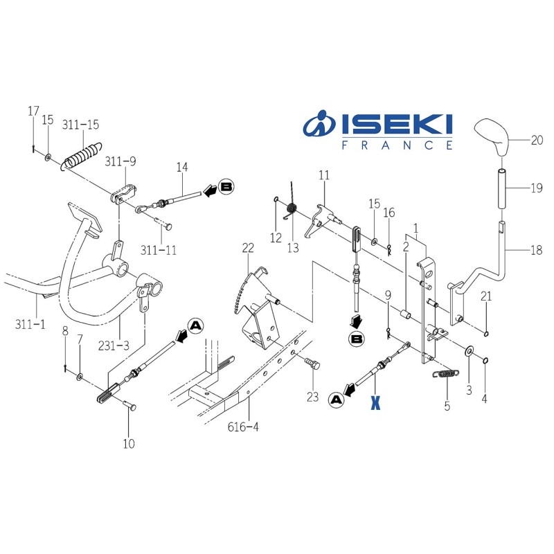 Câble Cruise-Control ISEKI (1774-272-600-00)