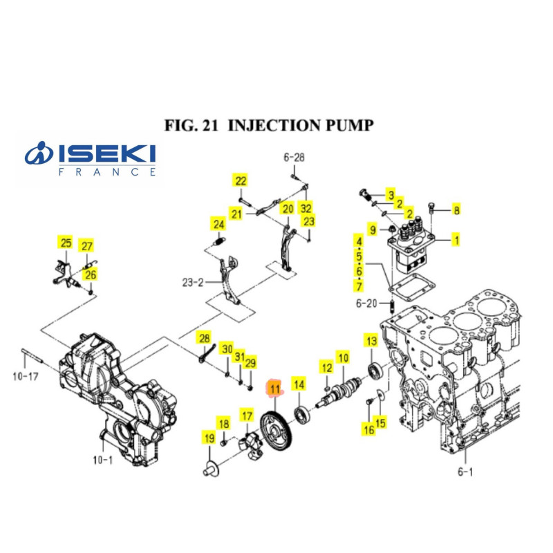 Pignon pompe d'injection